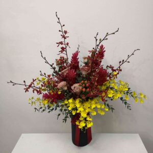 Vibrant Red & Yellow Orchid