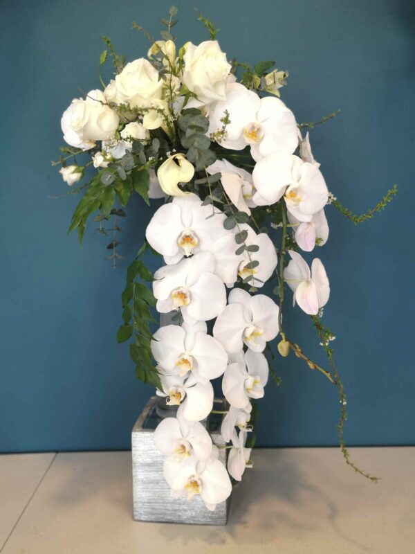Elegant Waterfall Orchid Wedding Bouquet