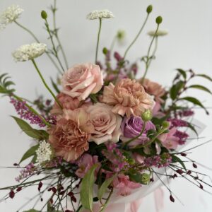 Romantic Pink Roses Wedding Bouquet